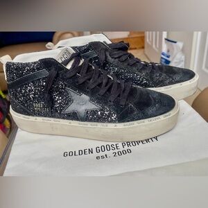 Golden Goose Black Glitter High-Tops